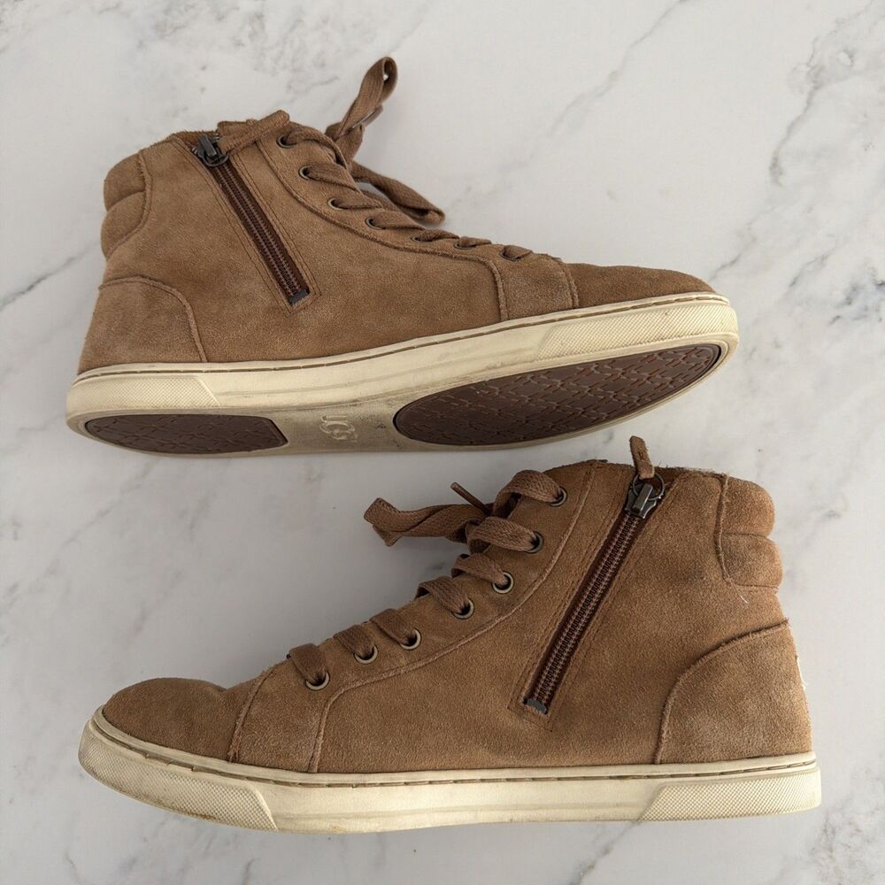 UGG Gradie Deco Studs Tan Suede Sneaker Ankle Boot 9.5 - Picture 3 of 8
